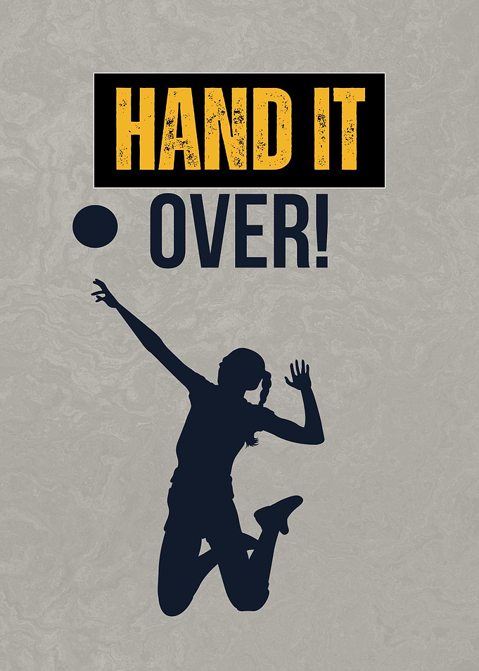 Hand It Over Volleyball Silhouette