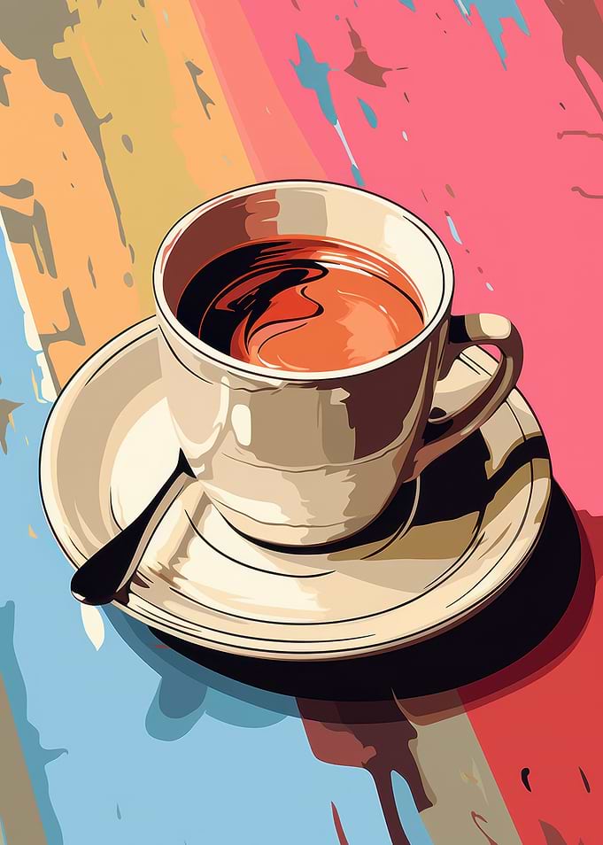 Coffee cup with colorful background