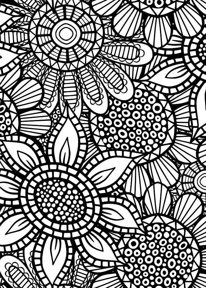 Floral Black and White Pattern