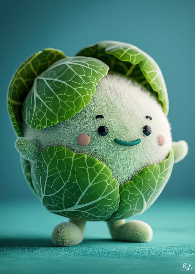 Cute Cabbage Character