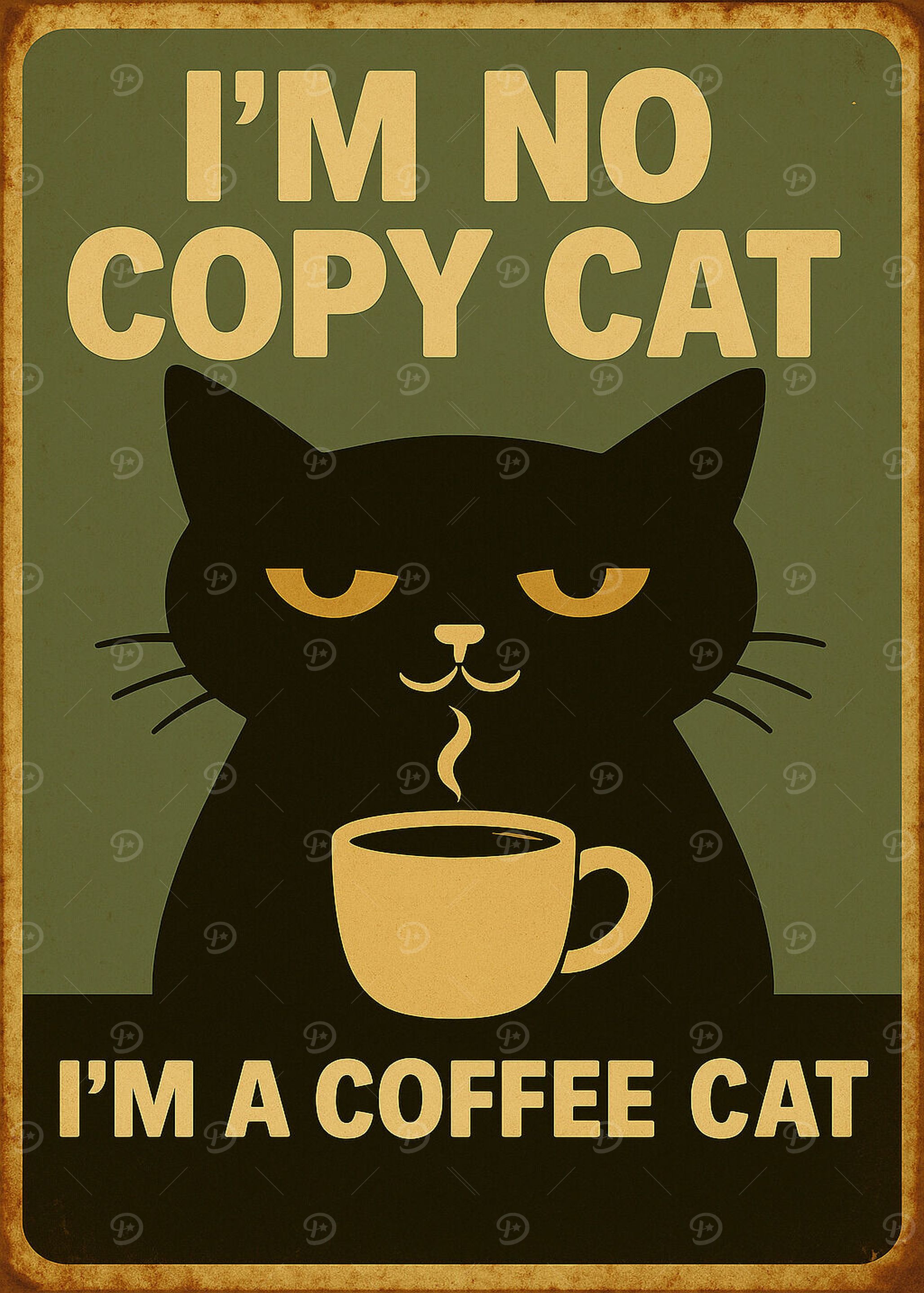 Coffee Loving Cat Poster