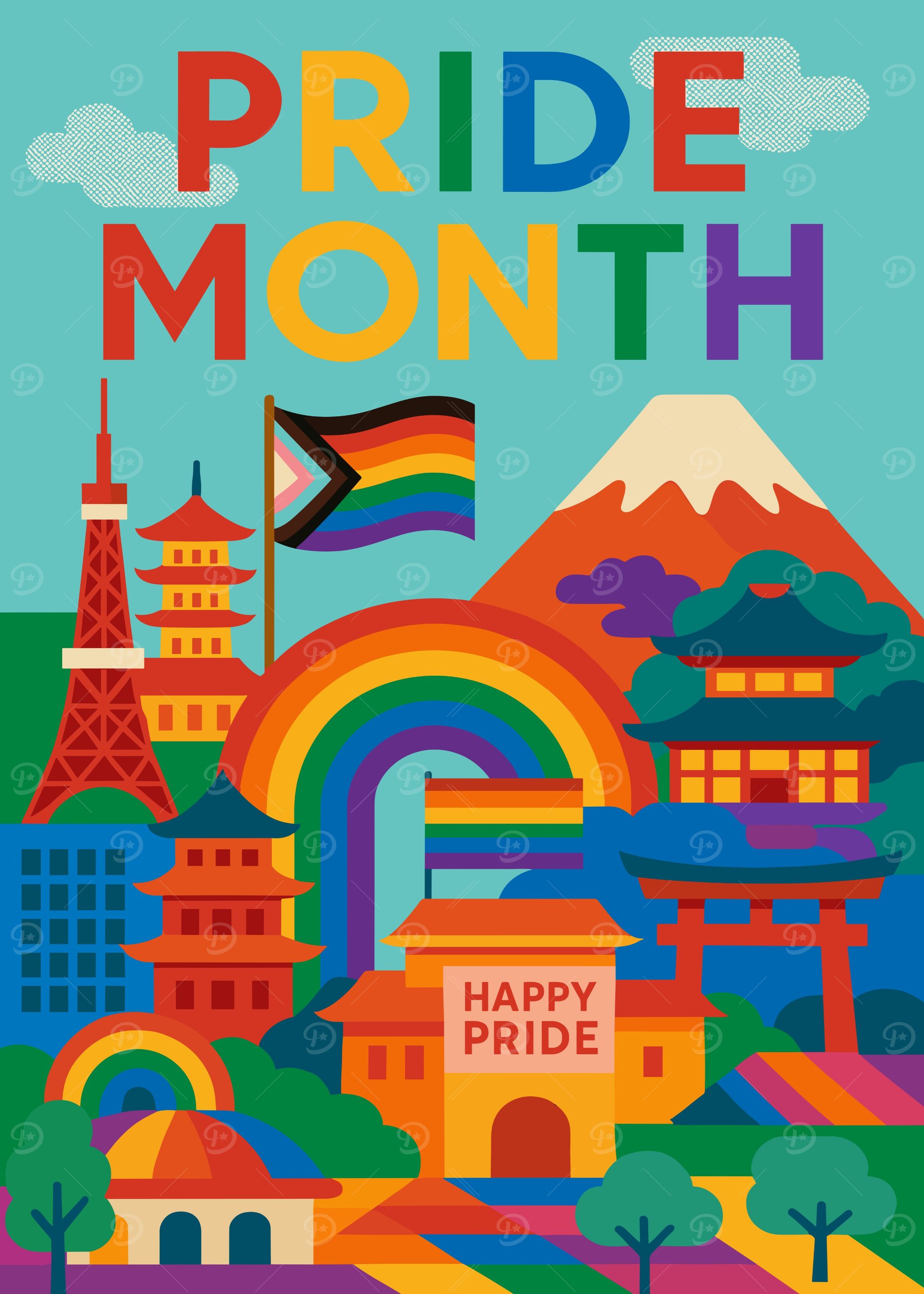 Pride Month in Japan Illustration