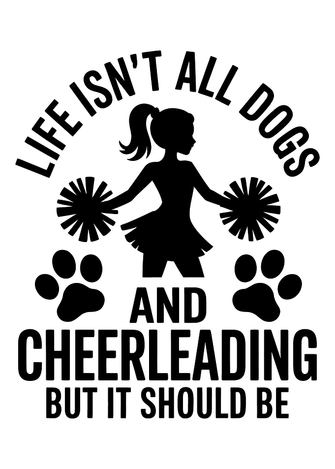 Dogs and Cheerleading Silhouette Art