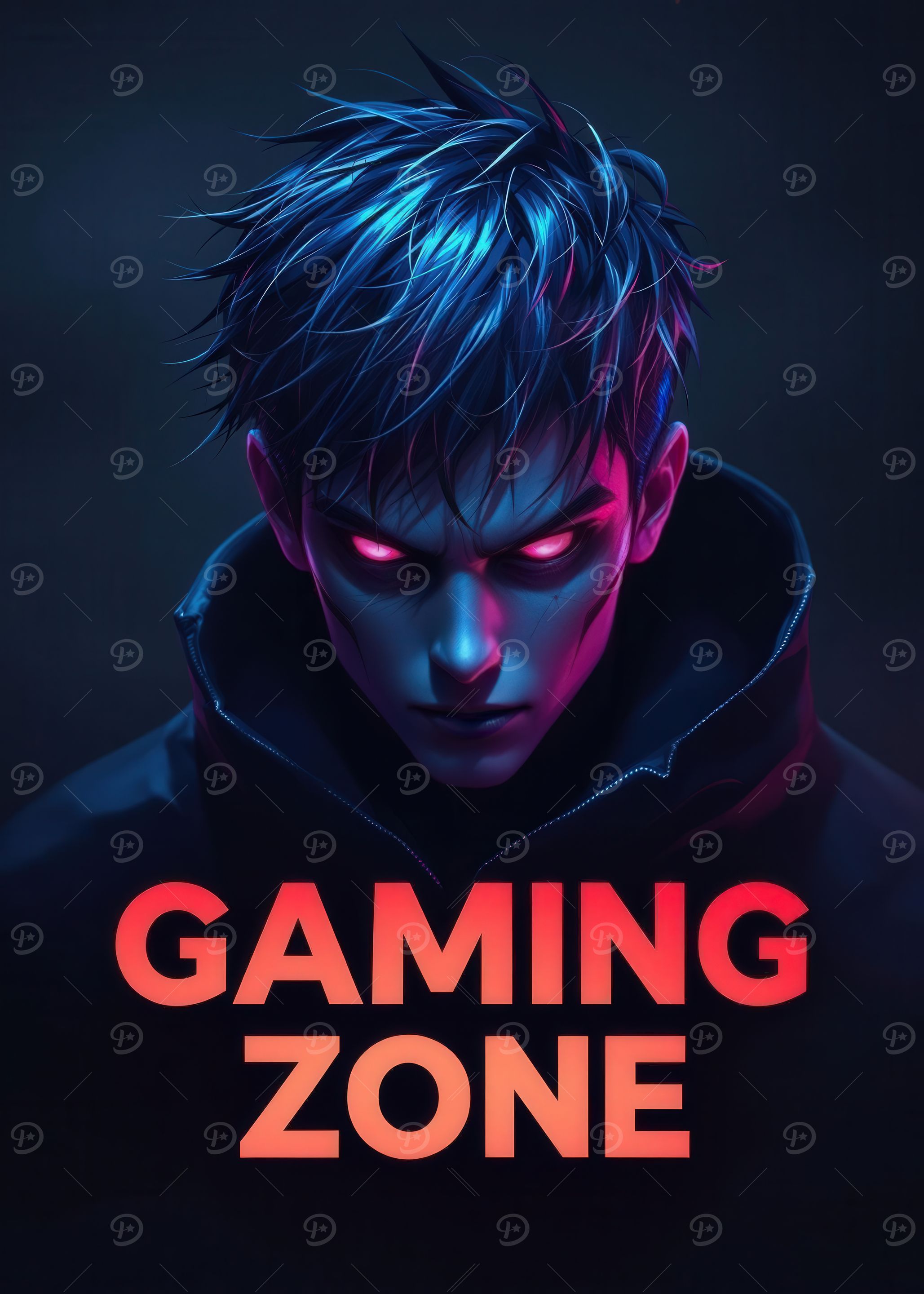 Gaming Zone Neon Gamer Portrait