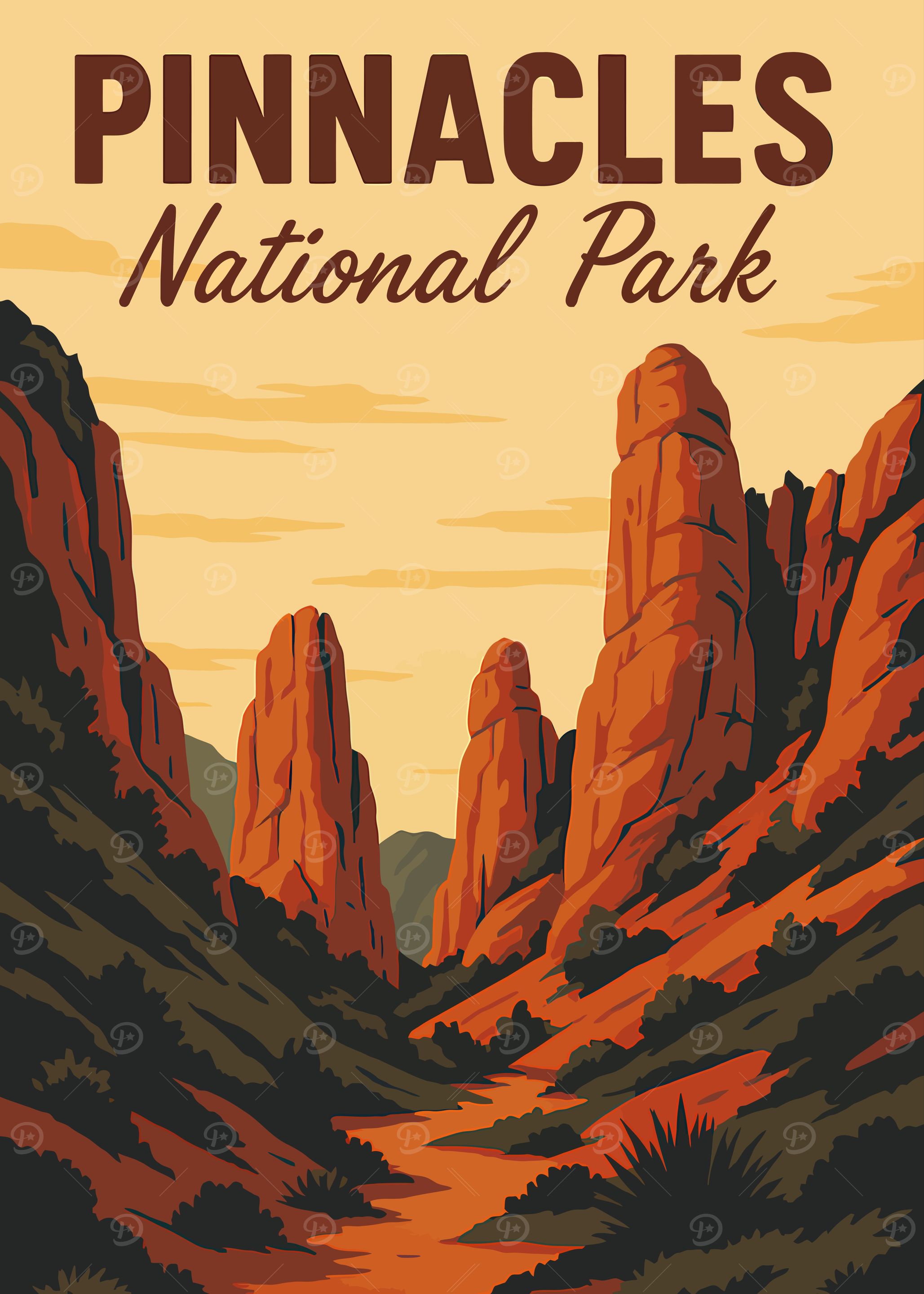 Pinnacles National Park Vintage Poster
