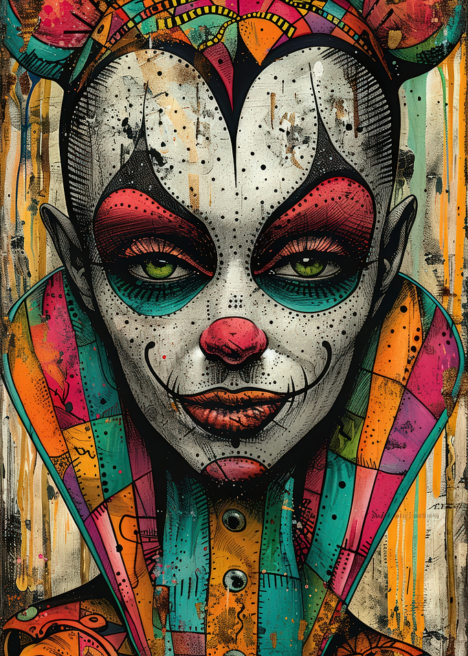 Colorful Clown Portrait