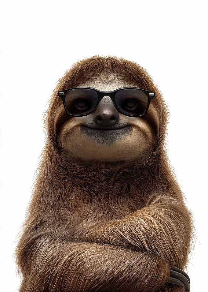 Cool Sloth with Sunglasses