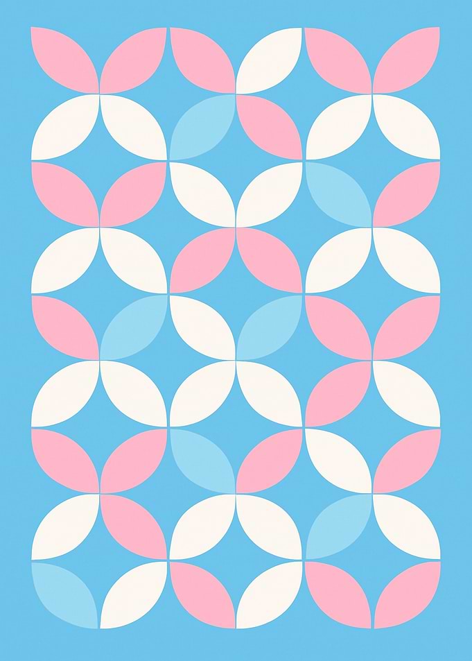 Geometric Floral Pattern in Pastel Colors