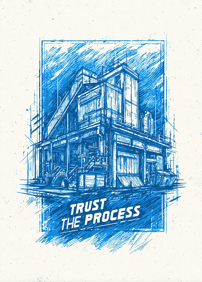 Trust the Process Blueprint Illustration