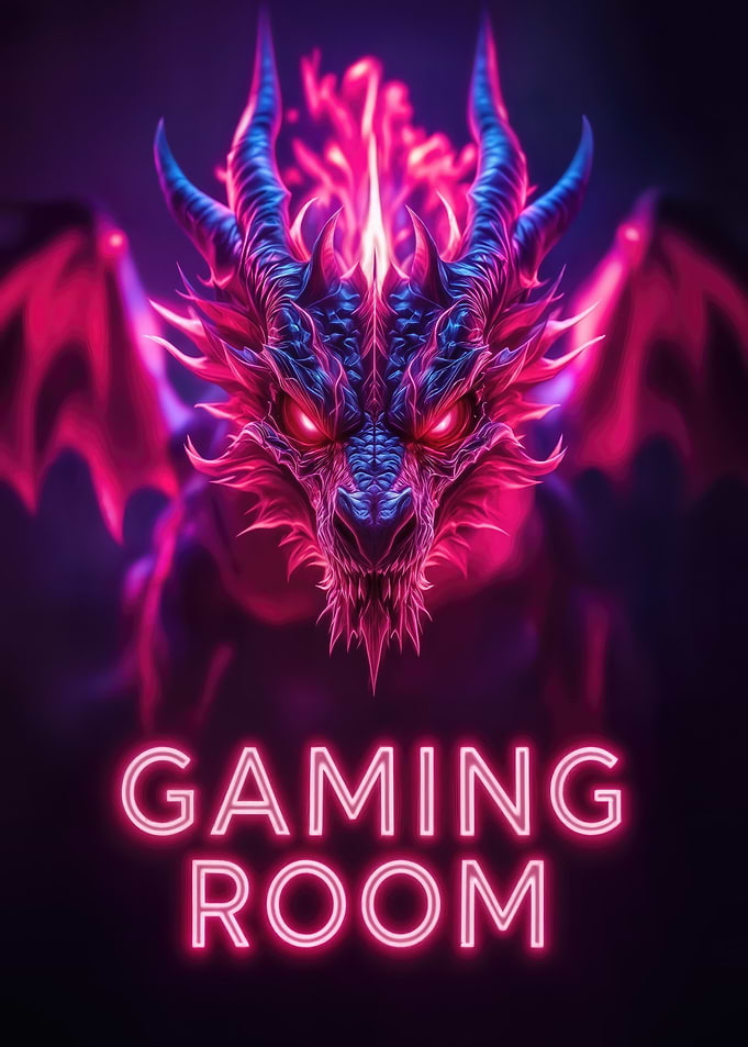 Gaming Room Dragon Neon Sign