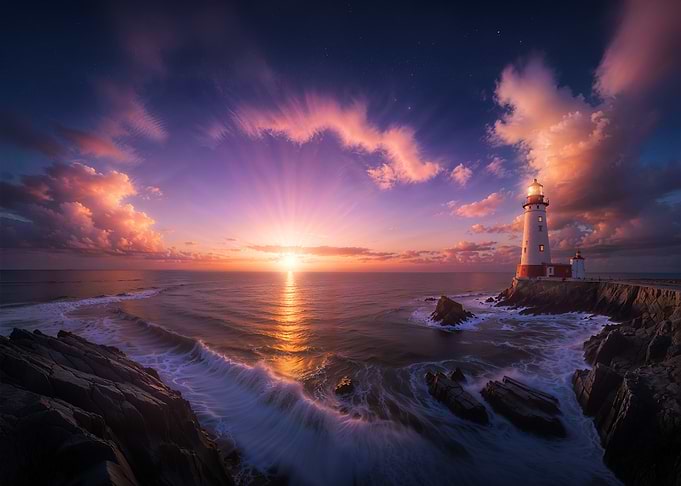 Lighthouse at Sunset
