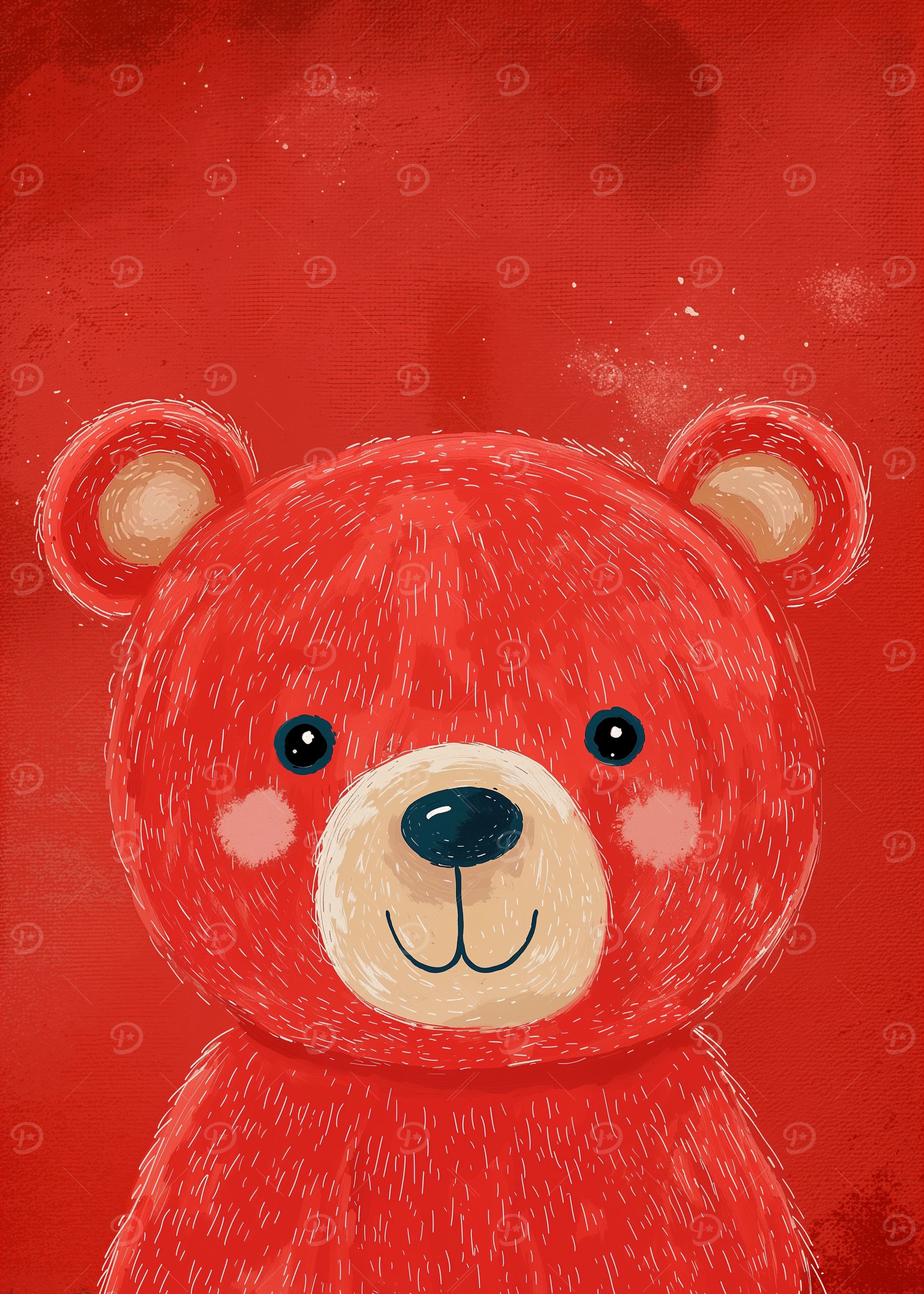 Red Teddy Bear Illustration