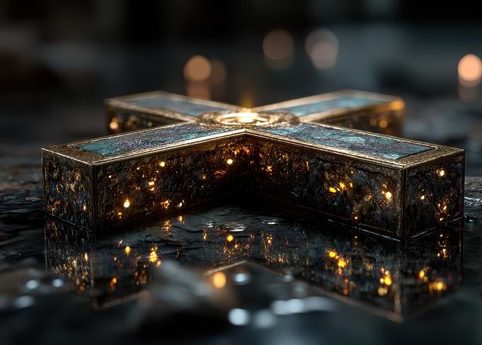 Ornate Cross with Golden Accents
