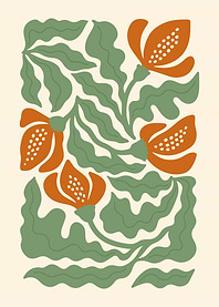 Abstract Boho Floral Poster | Modern Botanical Wall Art | Minimalist Earthy Flower Design | Warm Toned Nature Aesthetic | Free-Spirited Plant-Inspired Illustration