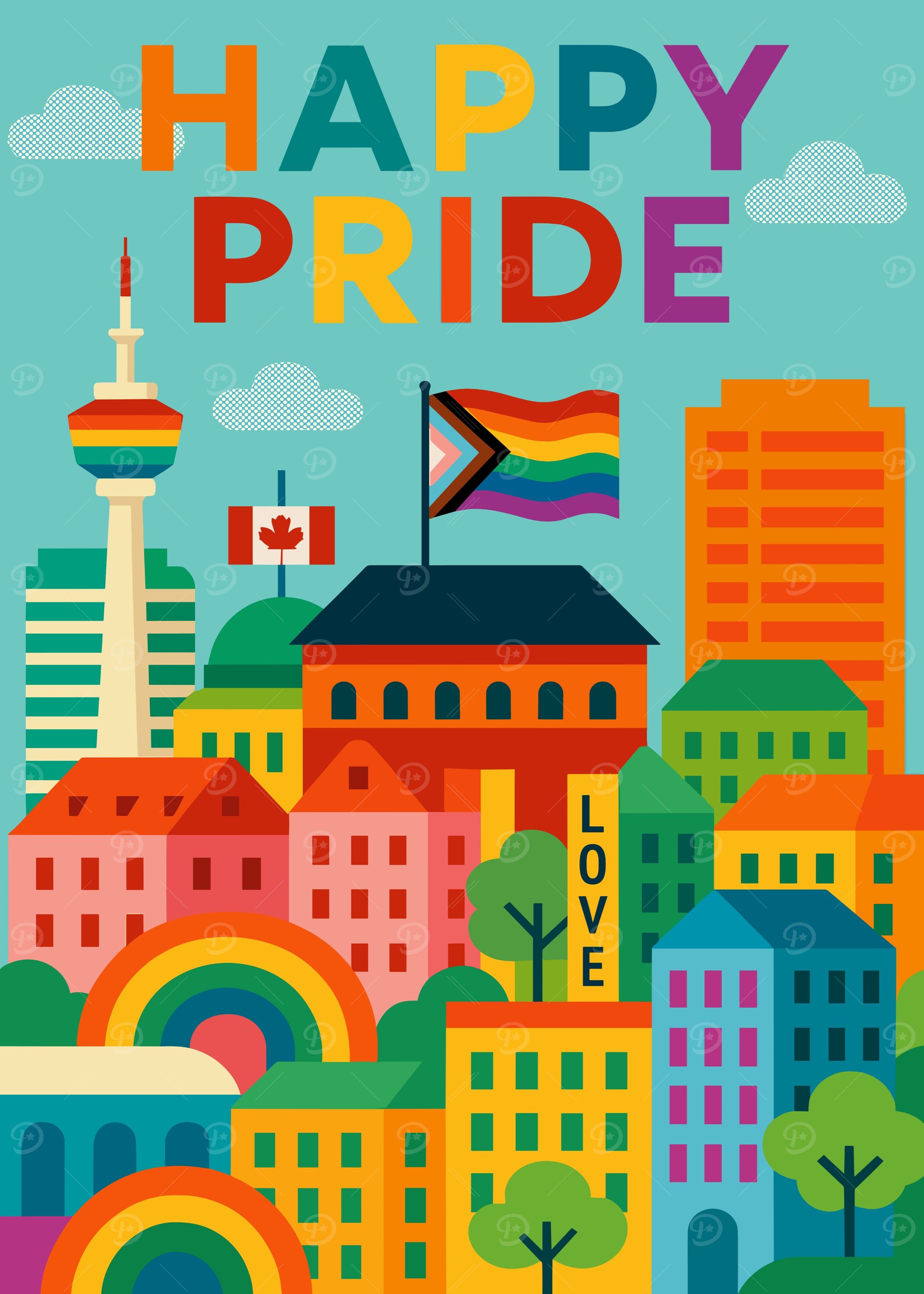 Happy Pride Cityscape Illustration