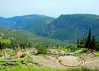 Delphi, Greece: Ancient Ruins and Landscape