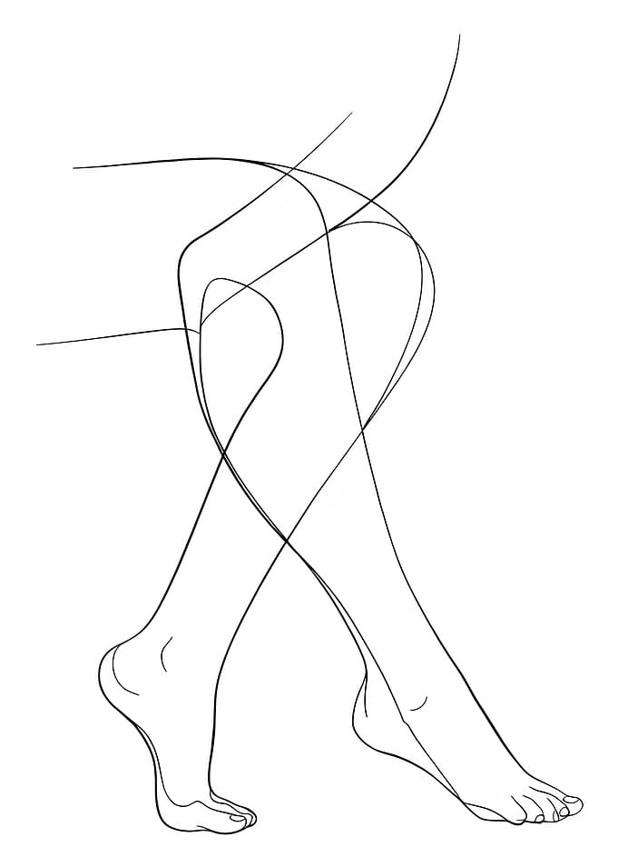 Minimalist Line Art of Legs