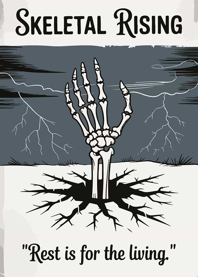 Skeletal Rising Hand Poster
