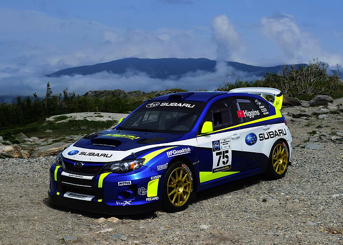 Subaru Rally Car on Mountain Top