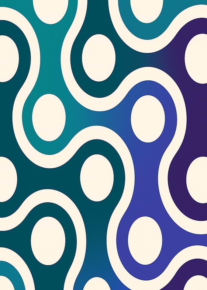 Abstract Interconnected Shapes Pattern