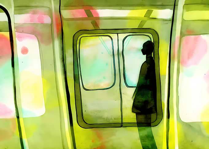 Subway Silhouette Watercolor