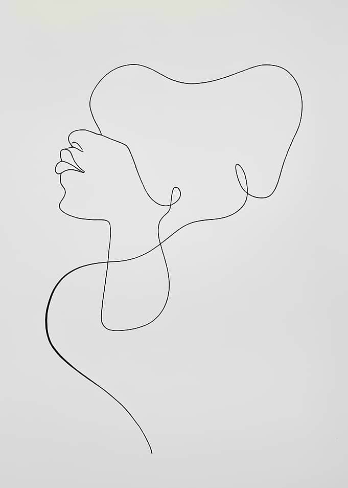 Minimalist Line Art Woman Portrait