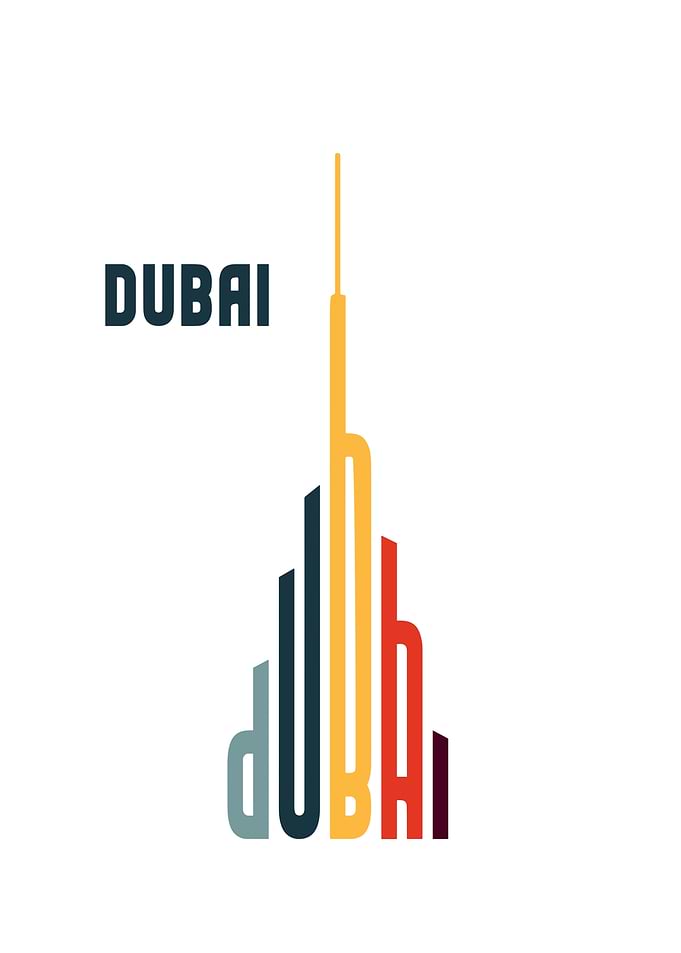 Dubai Skyline Typography Art