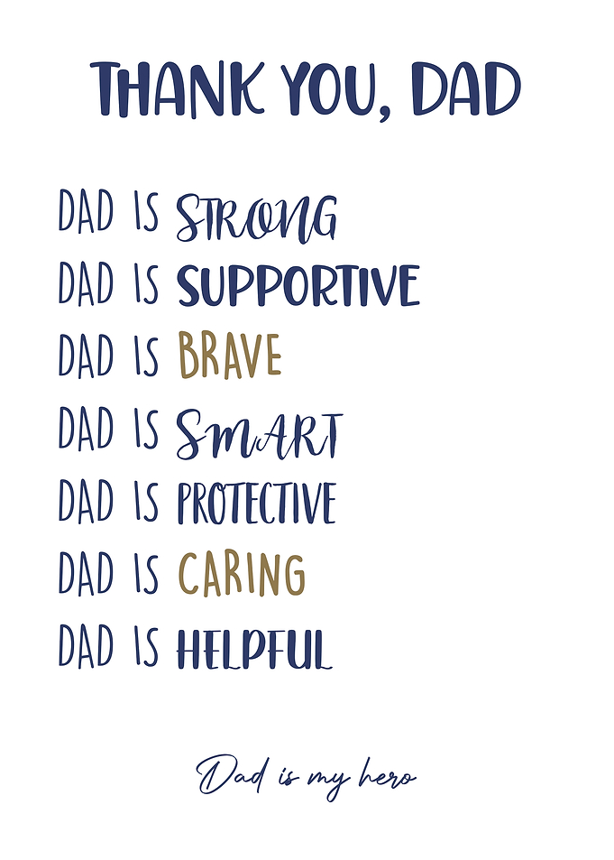 Thank You dad, Father & Son Bond Family Love Inspirational Wall Art