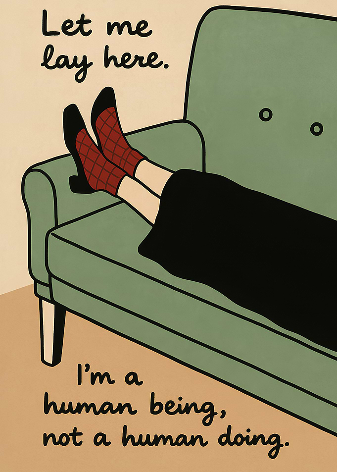 Relaxing on Couch Illustration