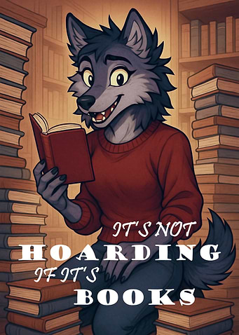 Furry Wolf Reading Books Illustration