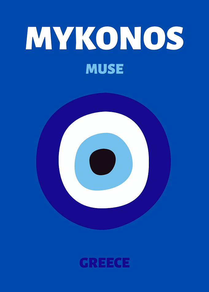 Mykonos Greece Travel Poster