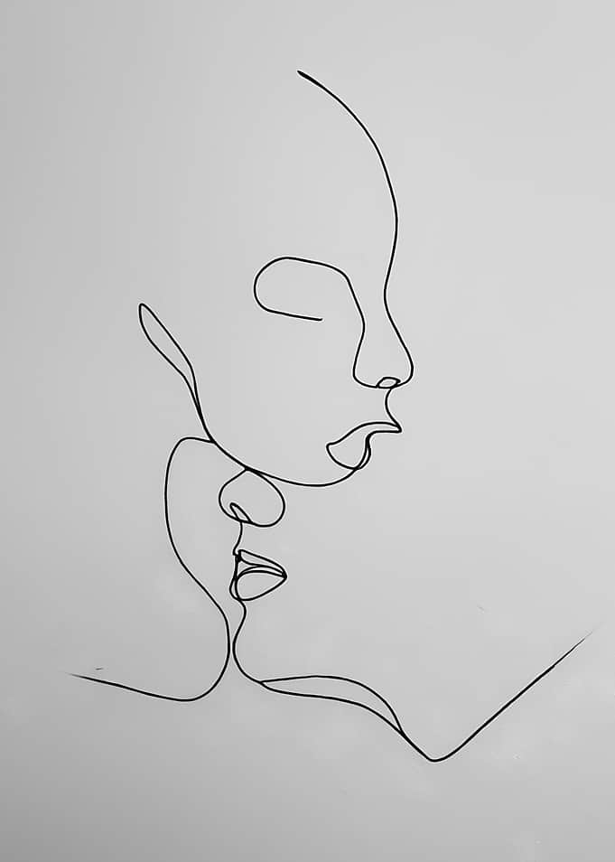 Minimalist Line Art: Two Faces