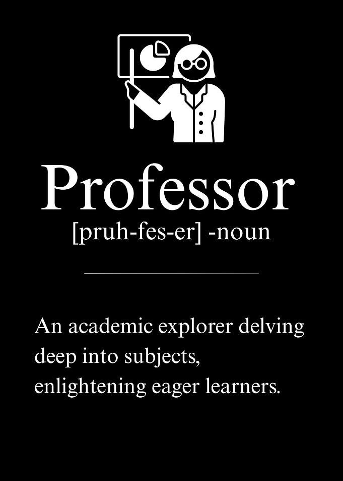 Professor Definition White on Black