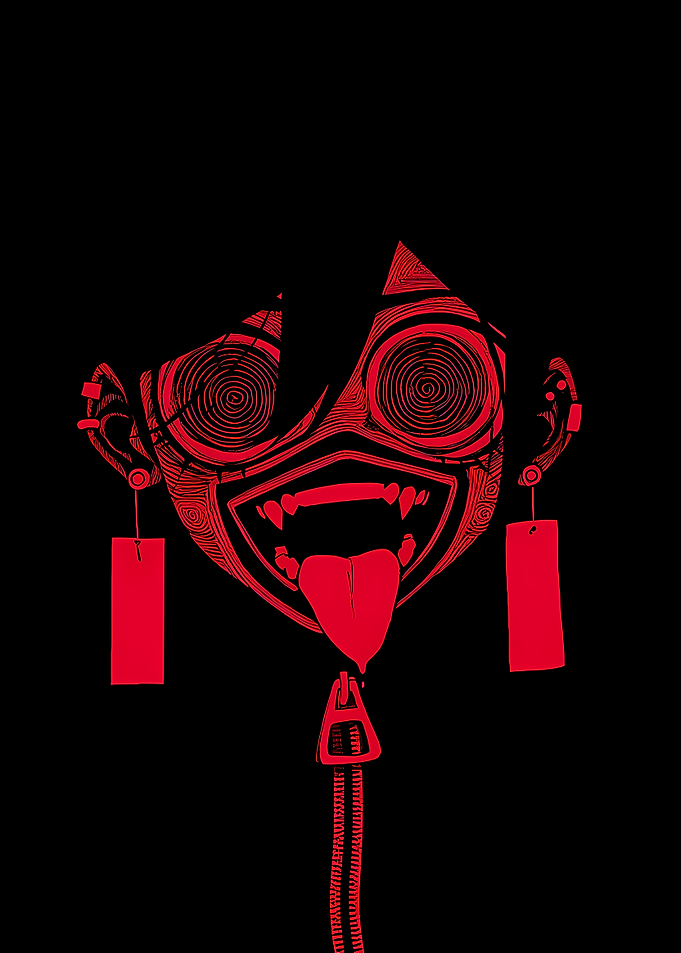 Red and Black Abstract Vampire Portrait