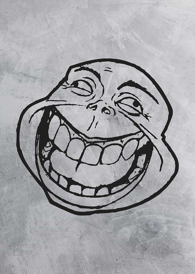 Trollface Meme Black and White