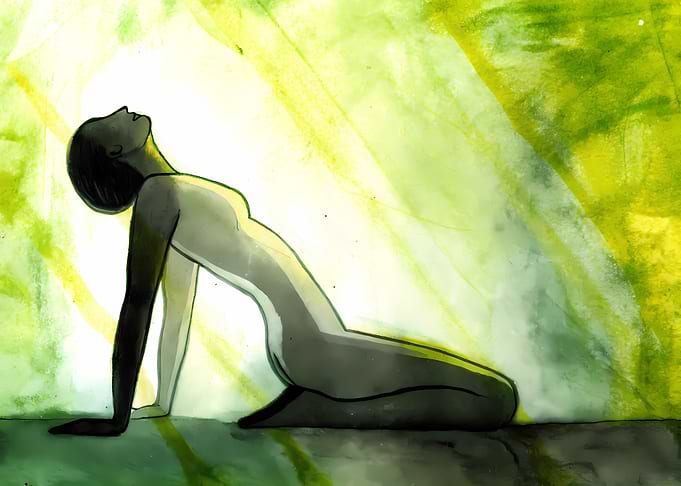 Woman in Yoga Pose Painting