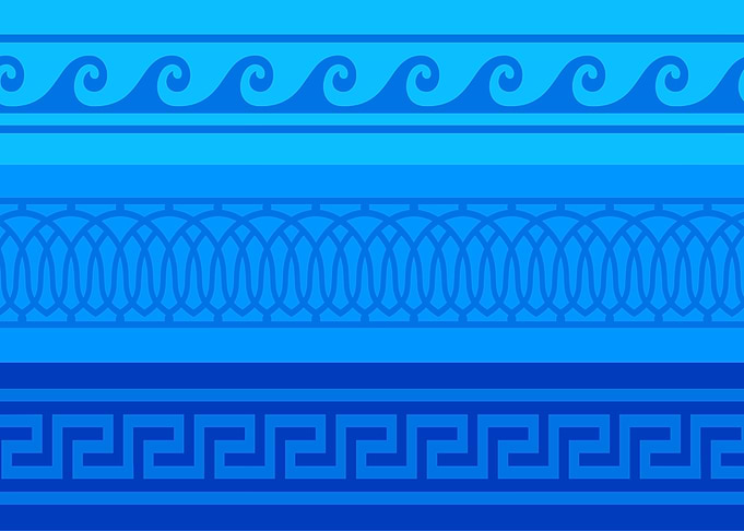 Blue Geometric Pattern Border