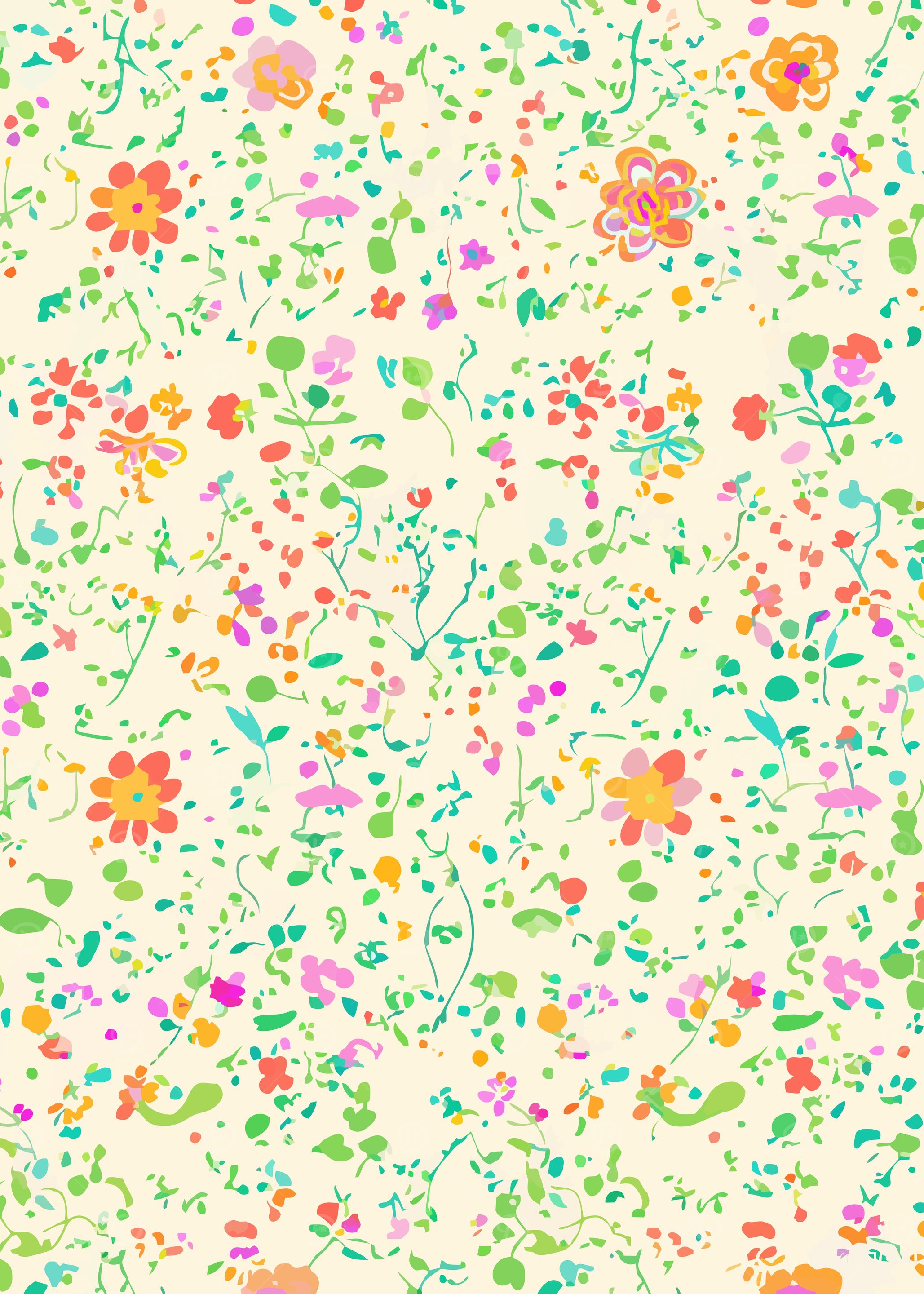 Floral Pattern with Colorful Flowers