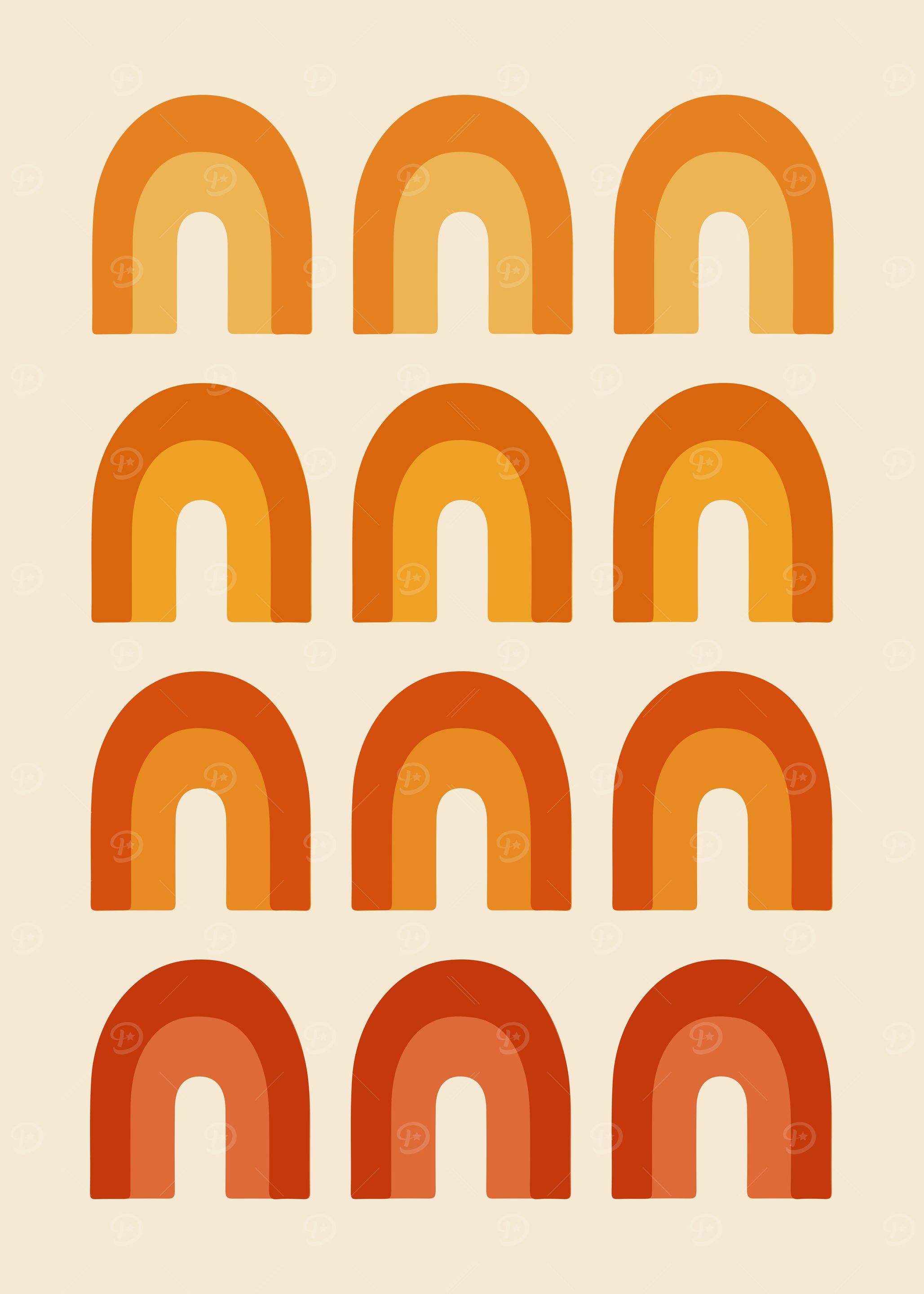 Earthy Retro Rainbow Pattern