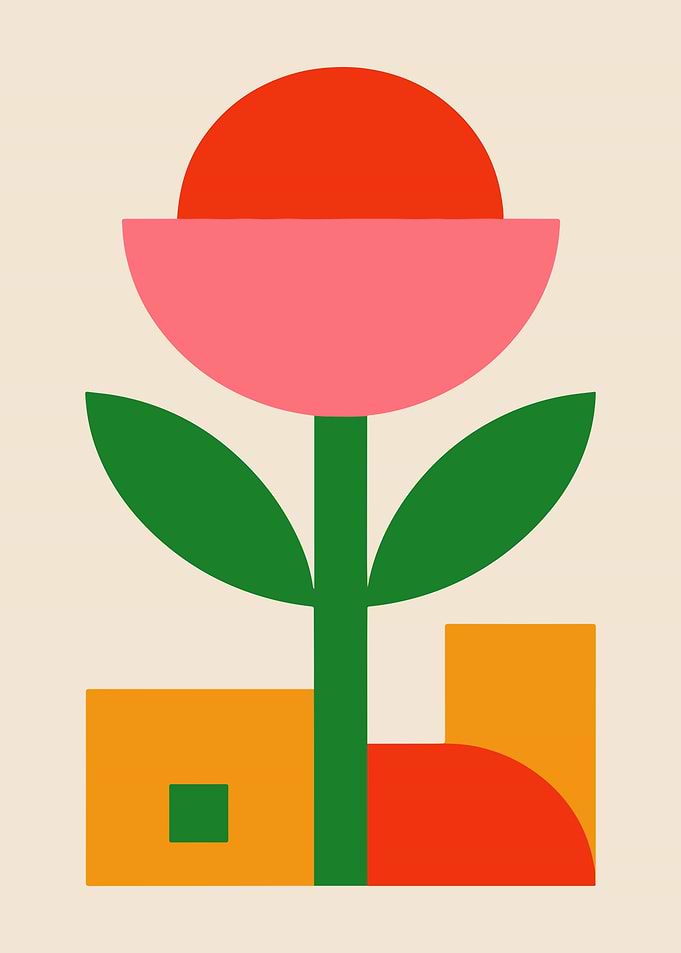 Geometric Flower Illustration