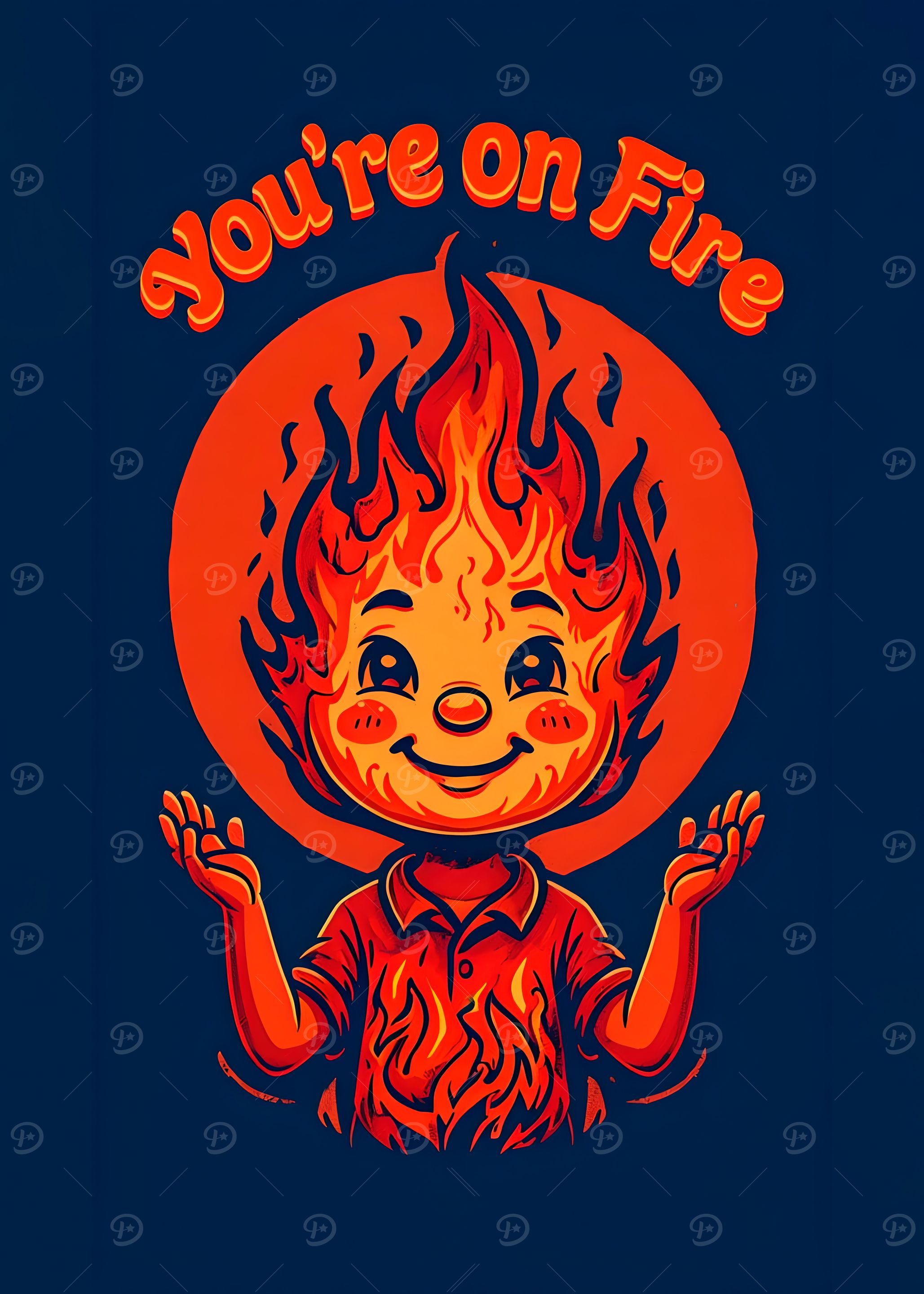 You're on Fire Cartoon Illustration