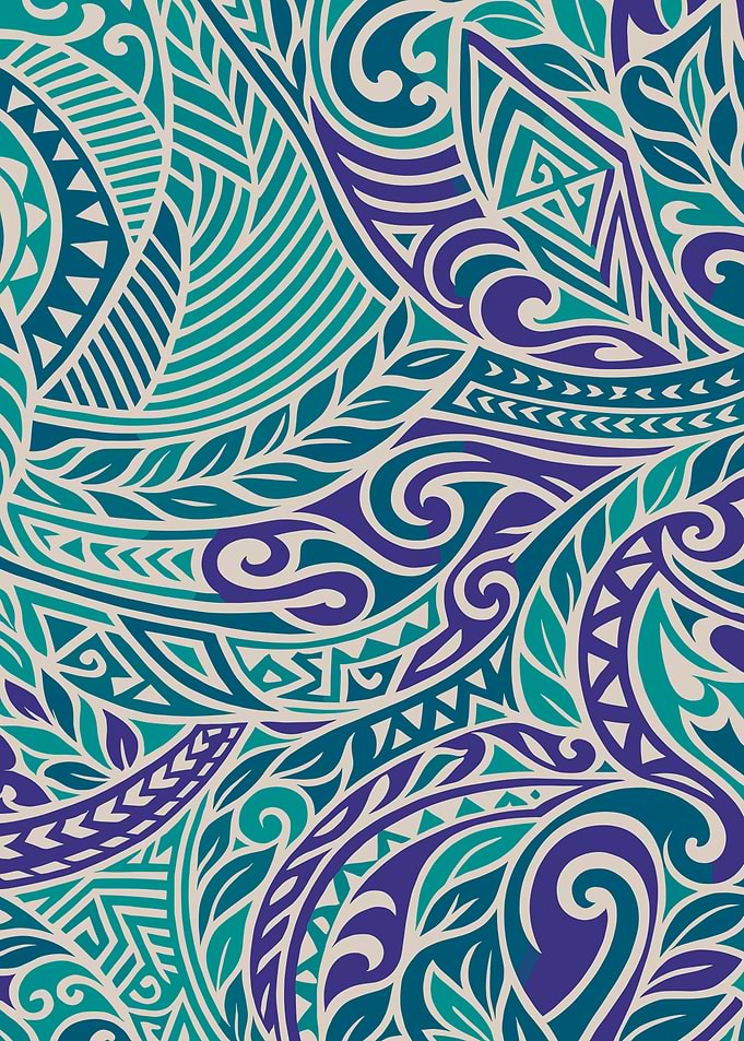 Tribal Pattern in Teal and Purple