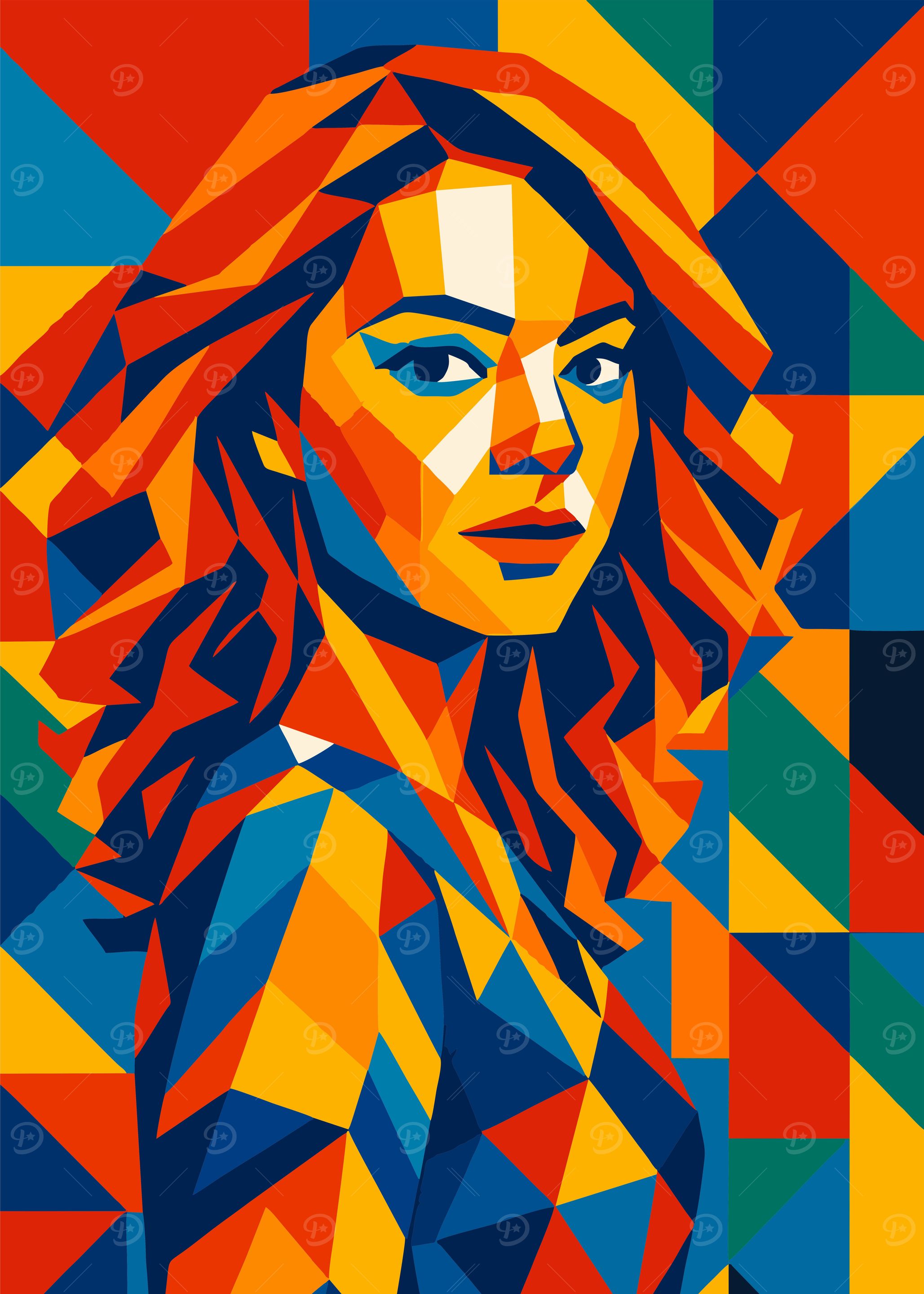 Emma Stone Geometric Portrait