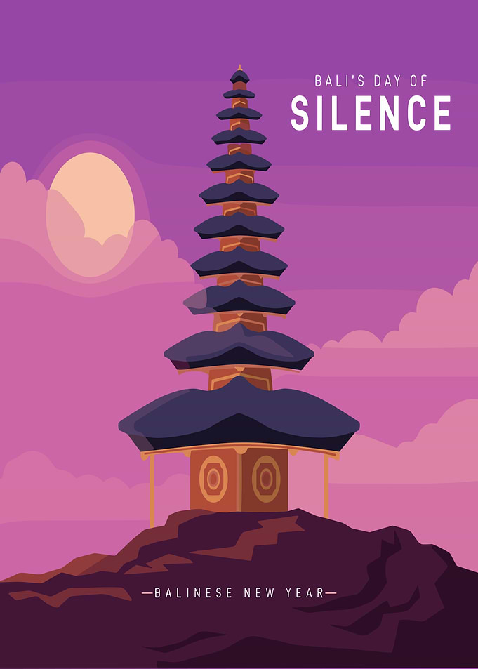 Bali's Day of Silence Illustration