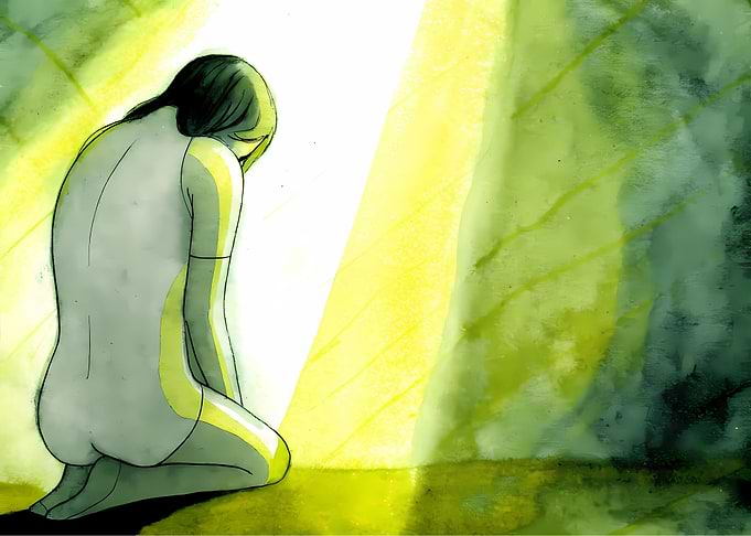 Kneeling Figure in Light