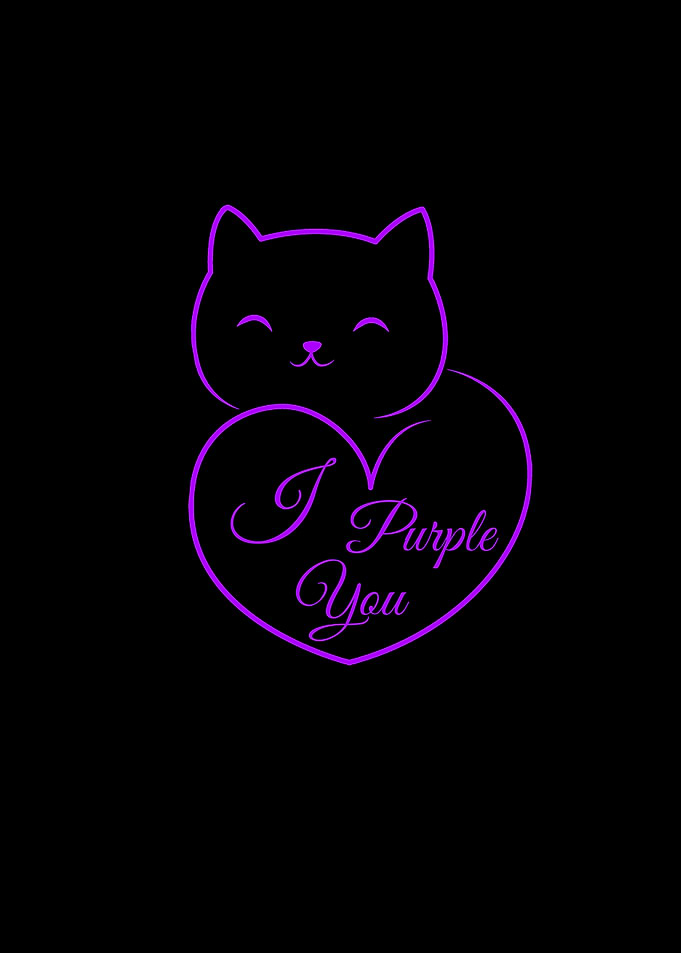 I Purple (love) You Cat