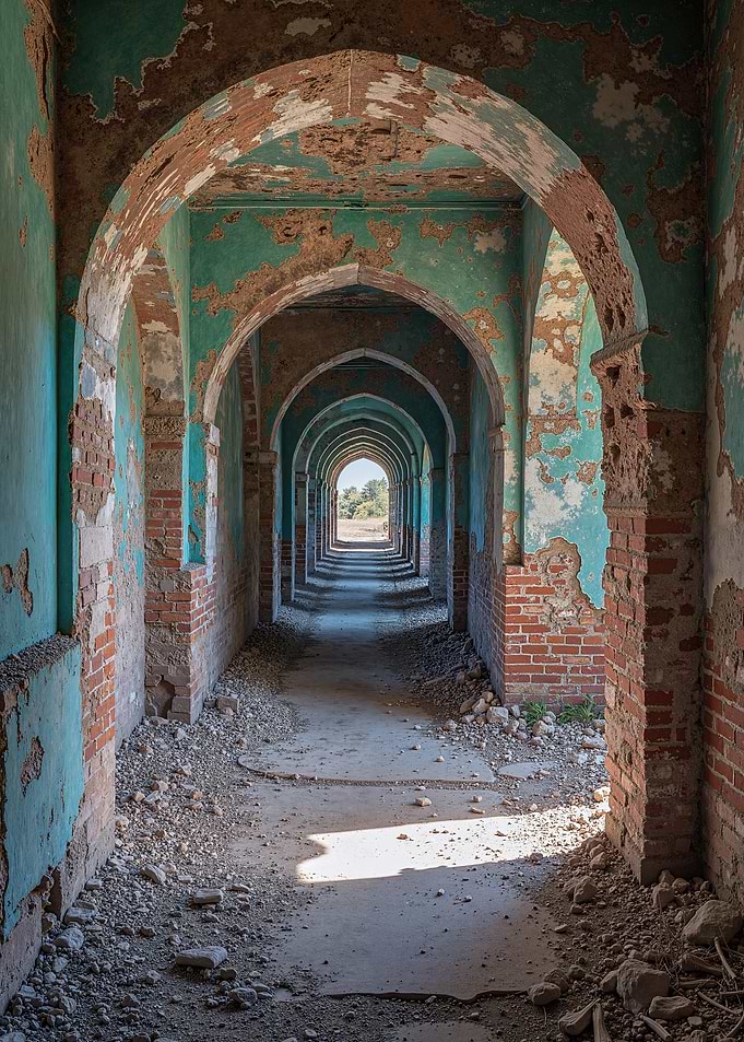 Abandoned Arched Hallway