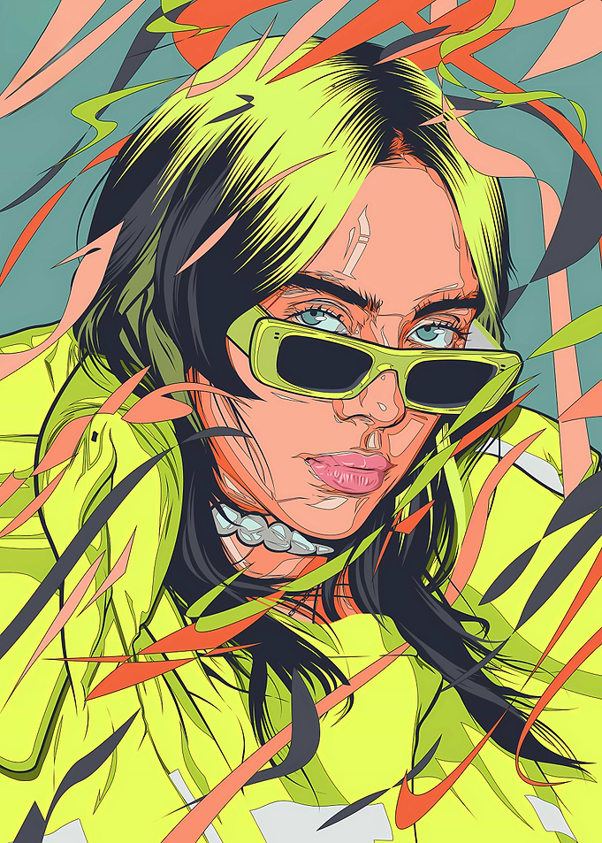Billie Eilish Pop Art Portrait
