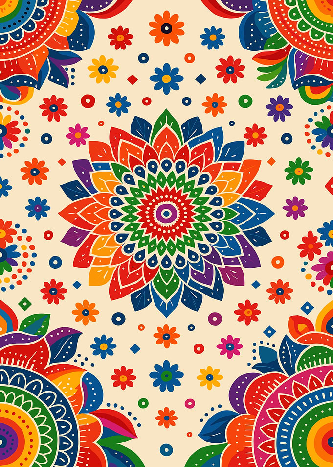 Colorful Floral Mandala Pattern