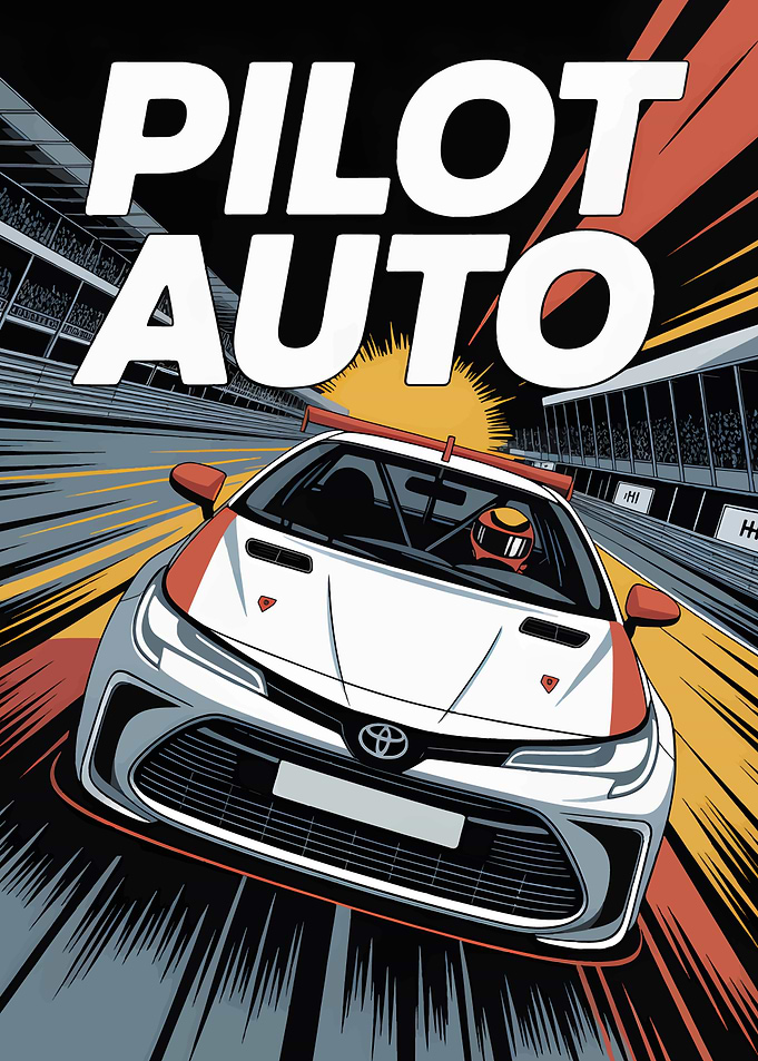 Pilot Auto Racing Car Illustration